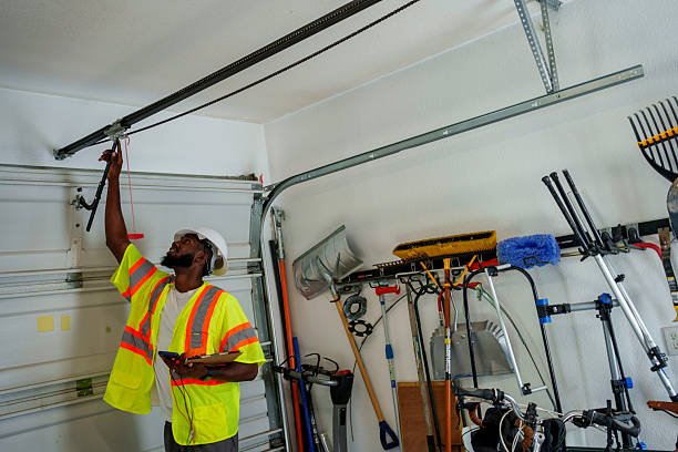Professional Garage Door Installation technician working in South Rosemary, NC